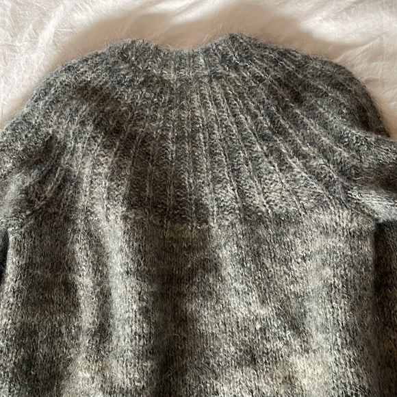 Grey mohair long buttoned cardigan - Picture 4 of 4